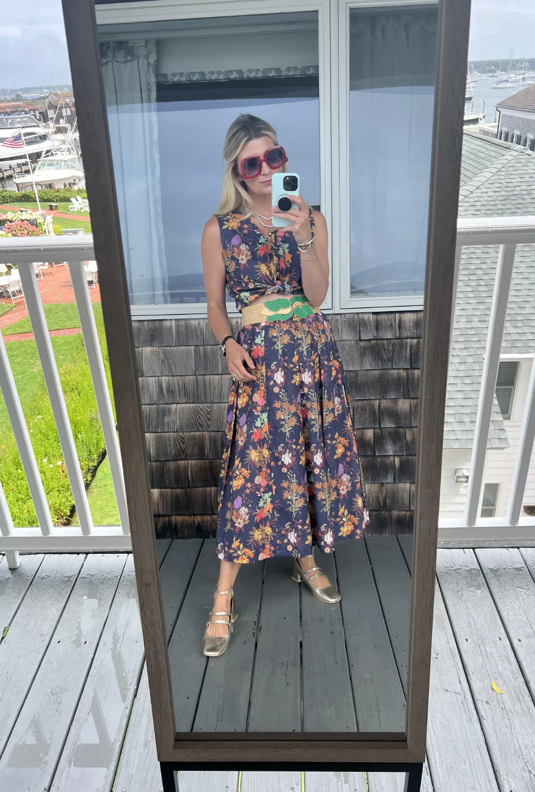 Polly Party Skirt - Navy Botanicals