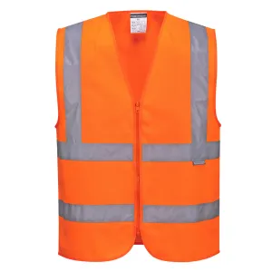 Portwest Hi-Vis Zipped Band and Brace Vest (C375)