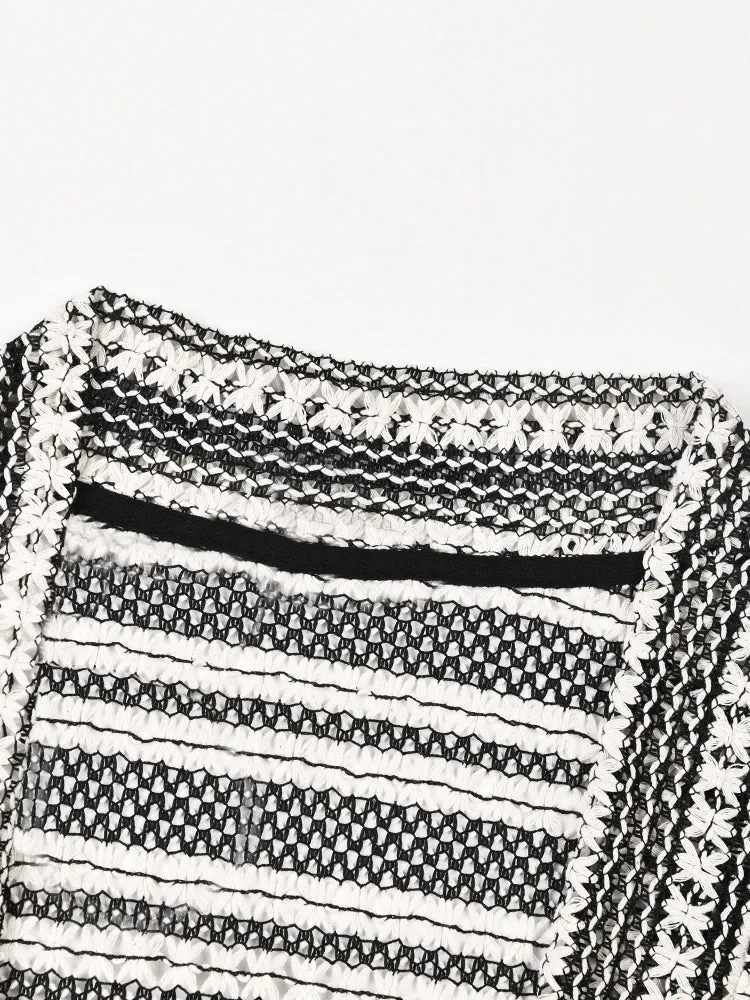 Pre Order:  Striped Loose Knit Cardigan