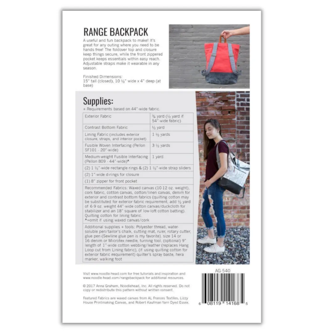 Range Backpack Pattern by Noodlehead