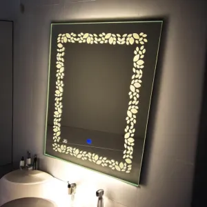 Rectangle Led Mirror Glass for Bathroom Wall - Decorative Home Decor Mirror Glass (Size -18 * 24)