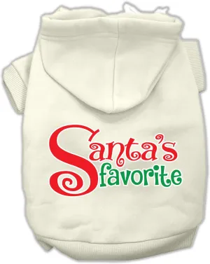 Santas Favorite Screen Print Pet Hoodie Cream Xs (8)