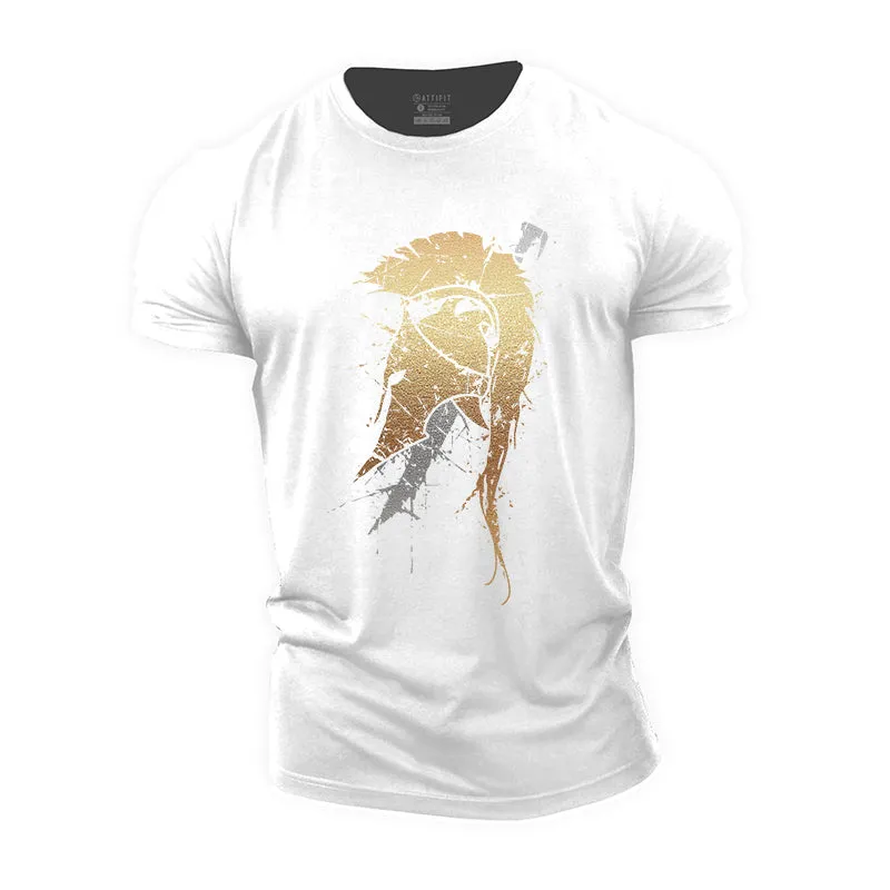 Spartan Helmet Sword Cotton T-Shirt