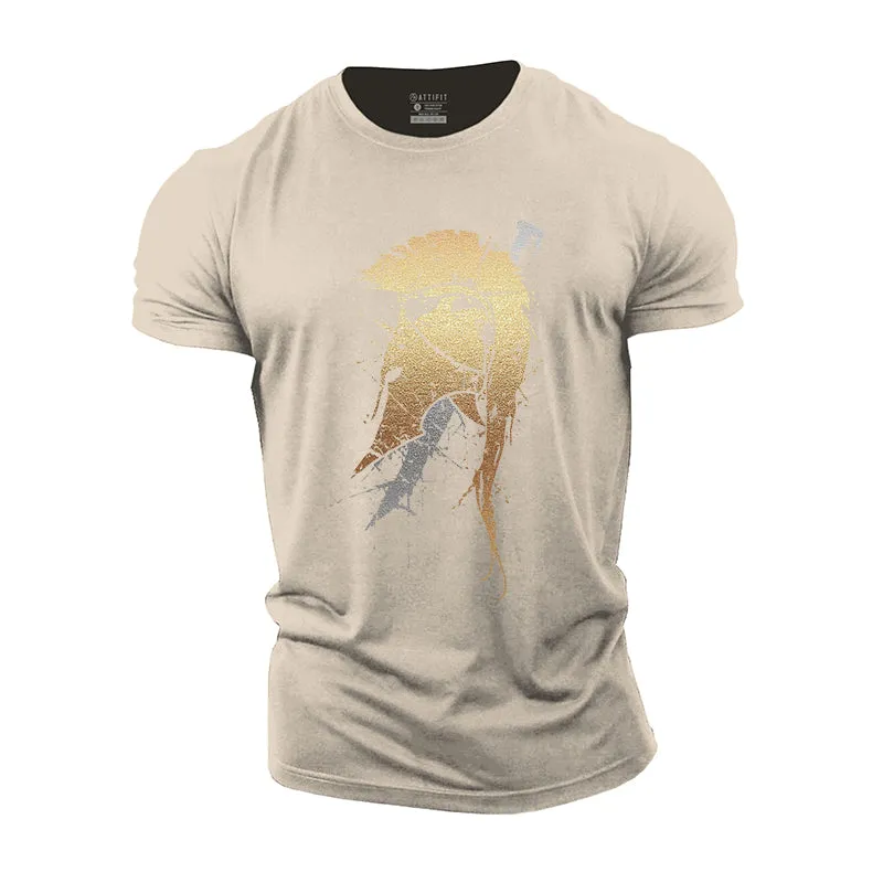 Spartan Helmet Sword Cotton T-Shirt