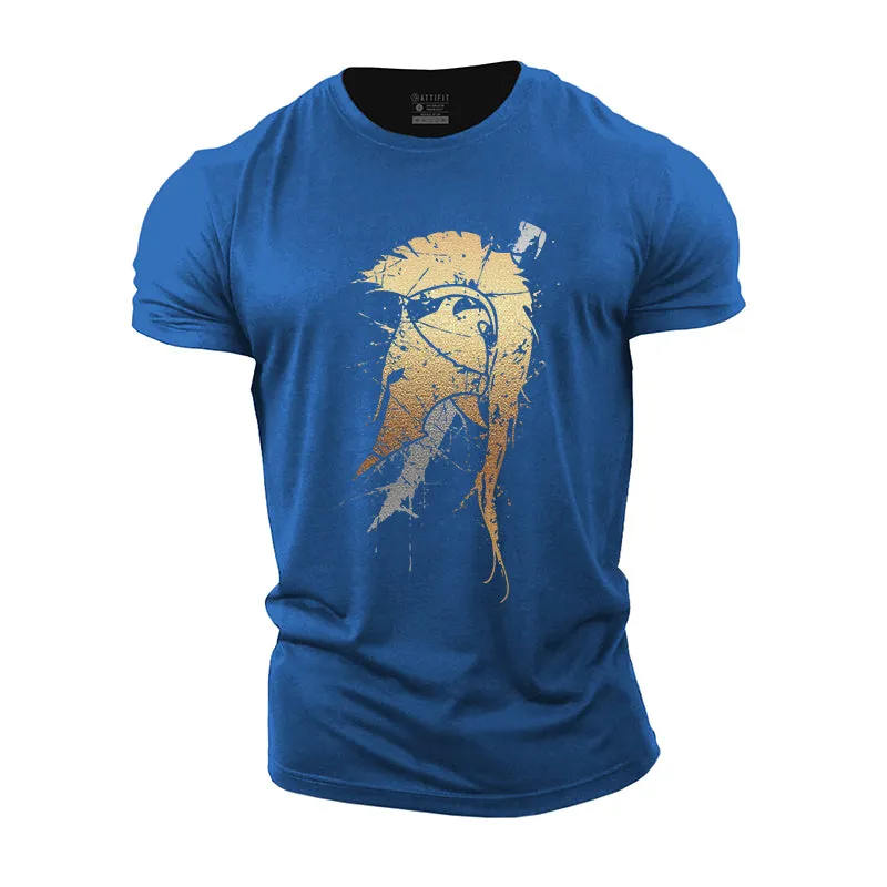 Spartan Helmet Sword Cotton T-Shirt
