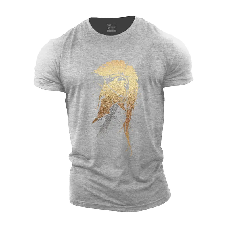 Spartan Helmet Sword Cotton T-Shirt