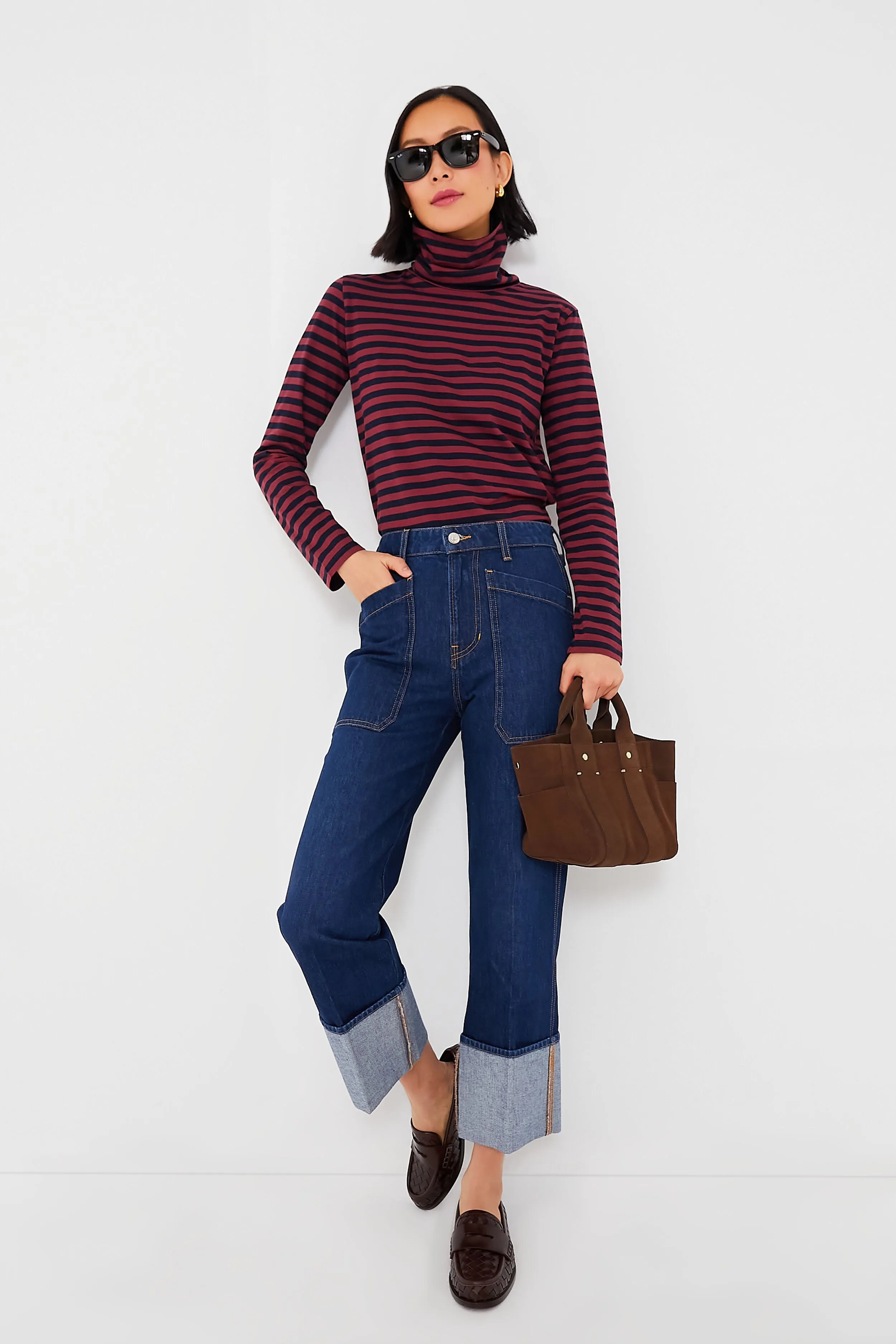The Navy and Pinot Turtleneck