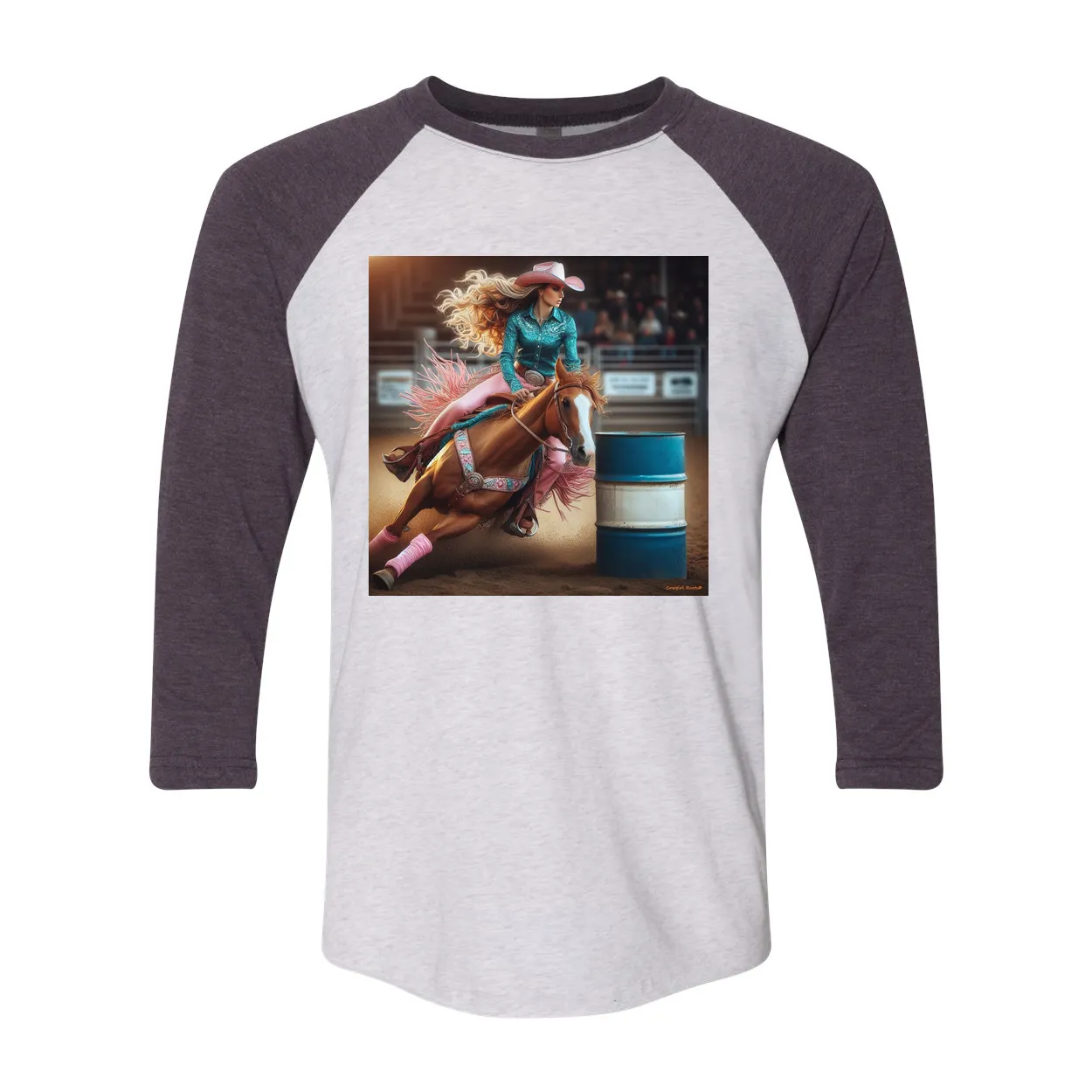 Turn N Burn Barrel Racer 3 4 Sleeve Raglan T Shirts