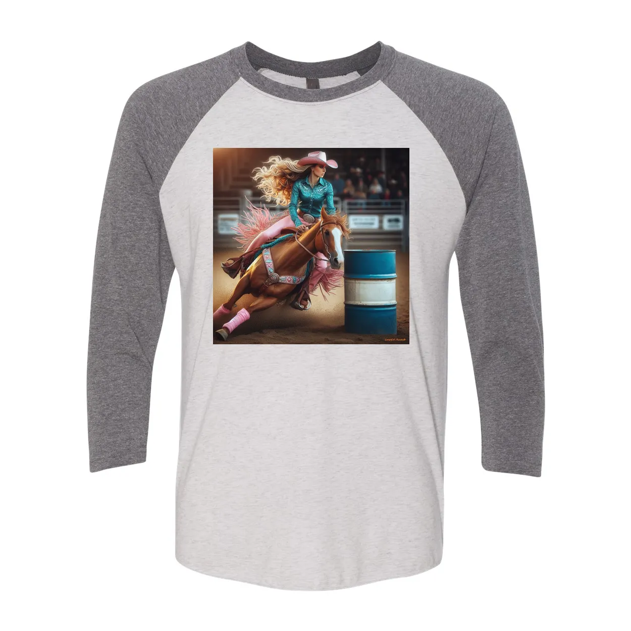 Turn N Burn Barrel Racer 3 4 Sleeve Raglan T Shirts