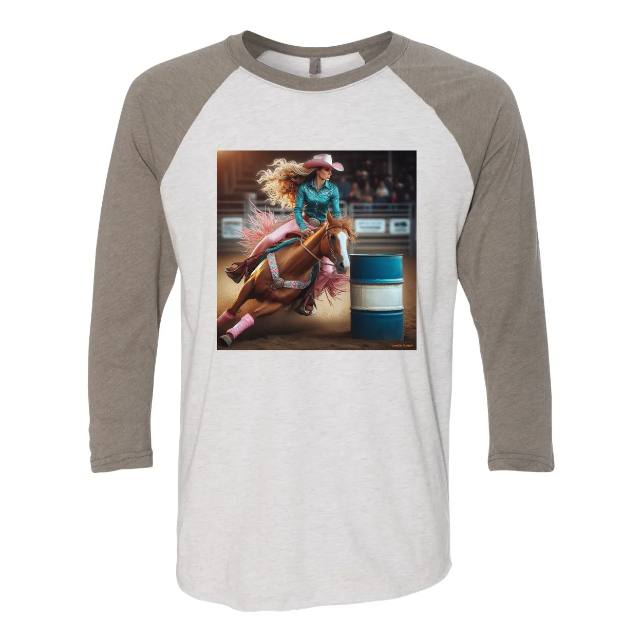 Turn N Burn Barrel Racer 3 4 Sleeve Raglan T Shirts