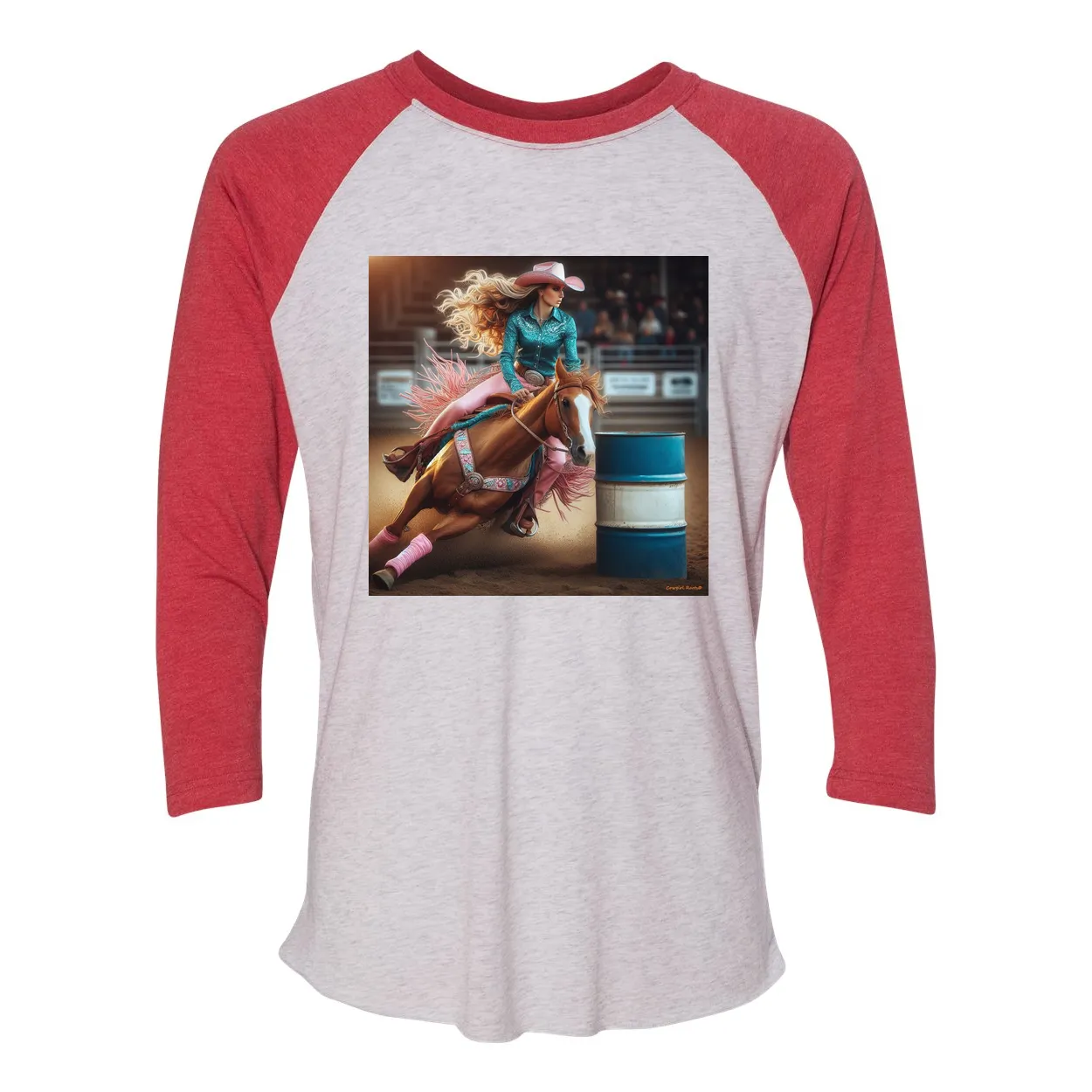 Turn N Burn Barrel Racer 3 4 Sleeve Raglan T Shirts