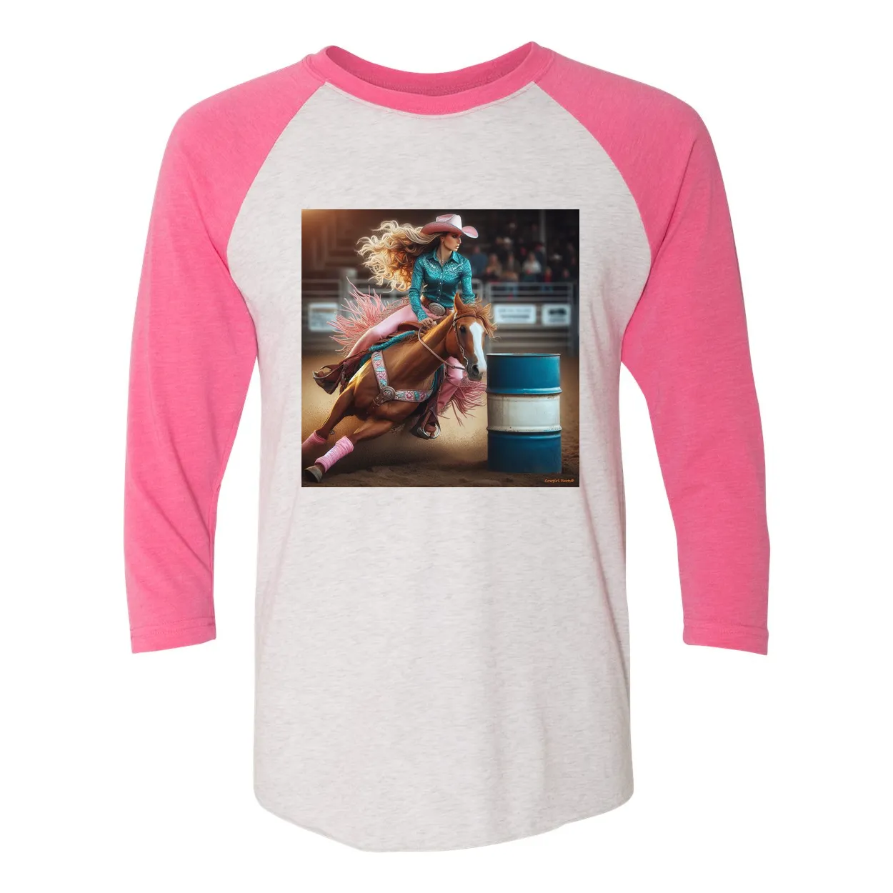 Turn N Burn Barrel Racer 3 4 Sleeve Raglan T Shirts