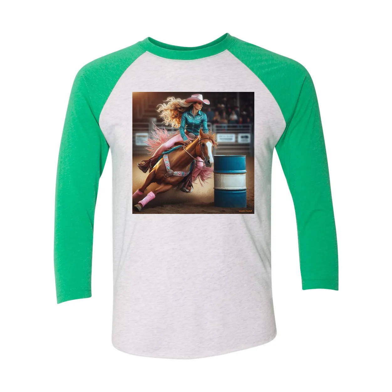 Turn N Burn Barrel Racer 3 4 Sleeve Raglan T Shirts