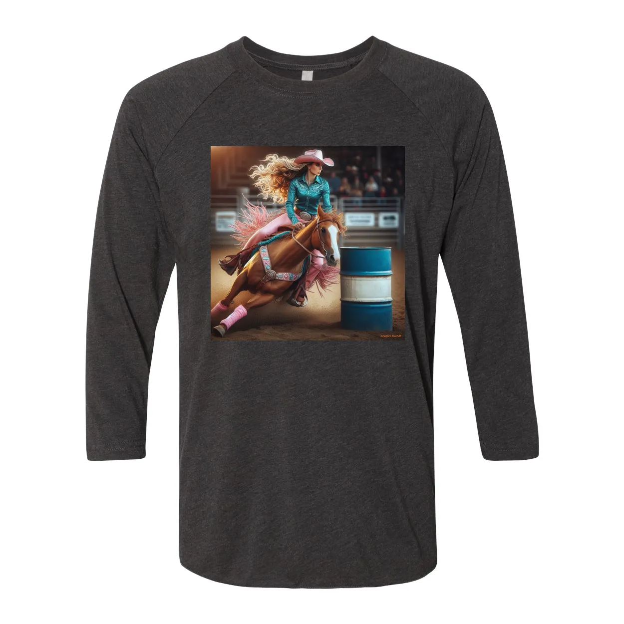 Turn N Burn Barrel Racer 3 4 Sleeve Raglan T Shirts