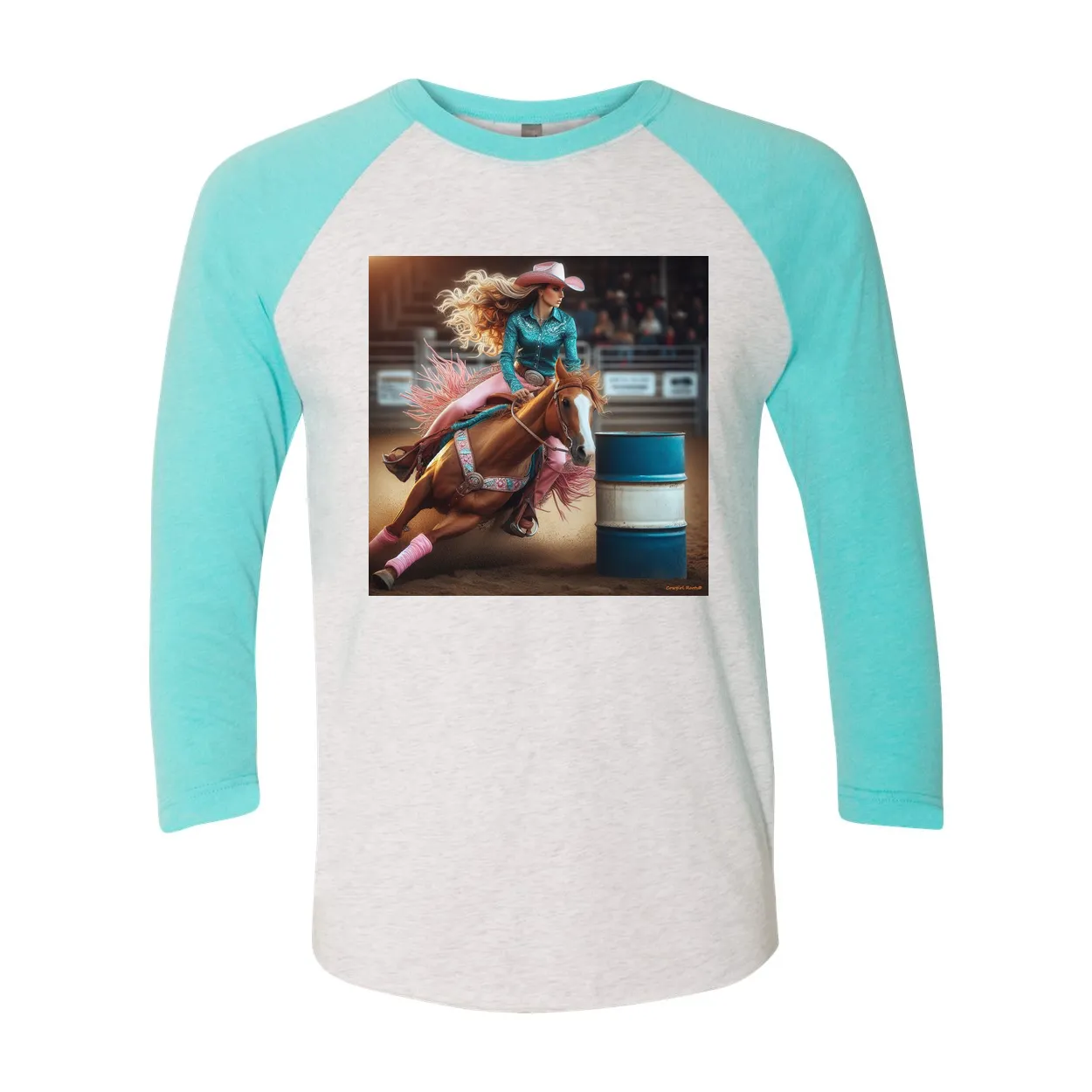 Turn N Burn Barrel Racer 3 4 Sleeve Raglan T Shirts