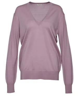 V Neck Long Sleeve Knit Top