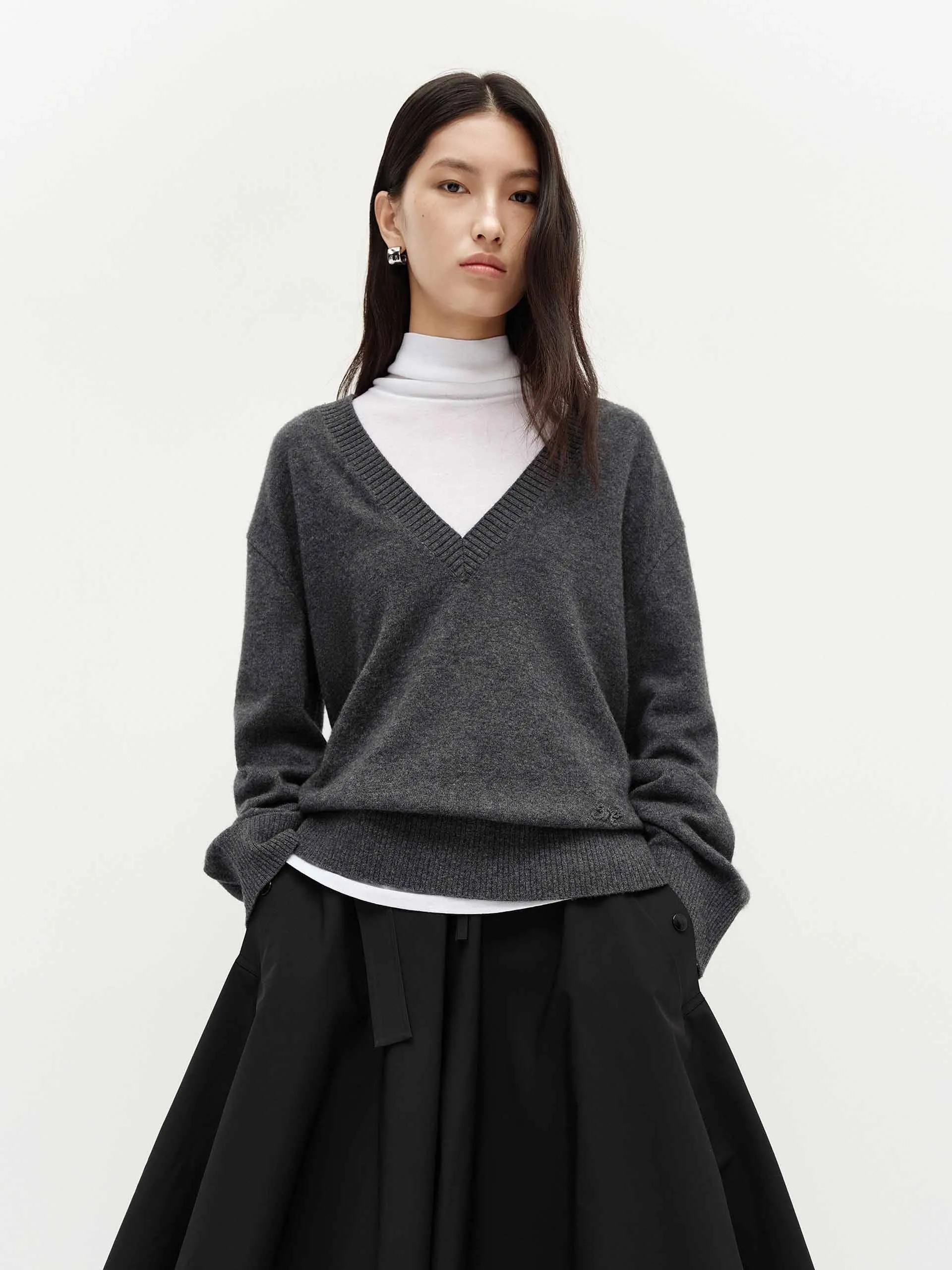 V-neck Loose Knit Sweater