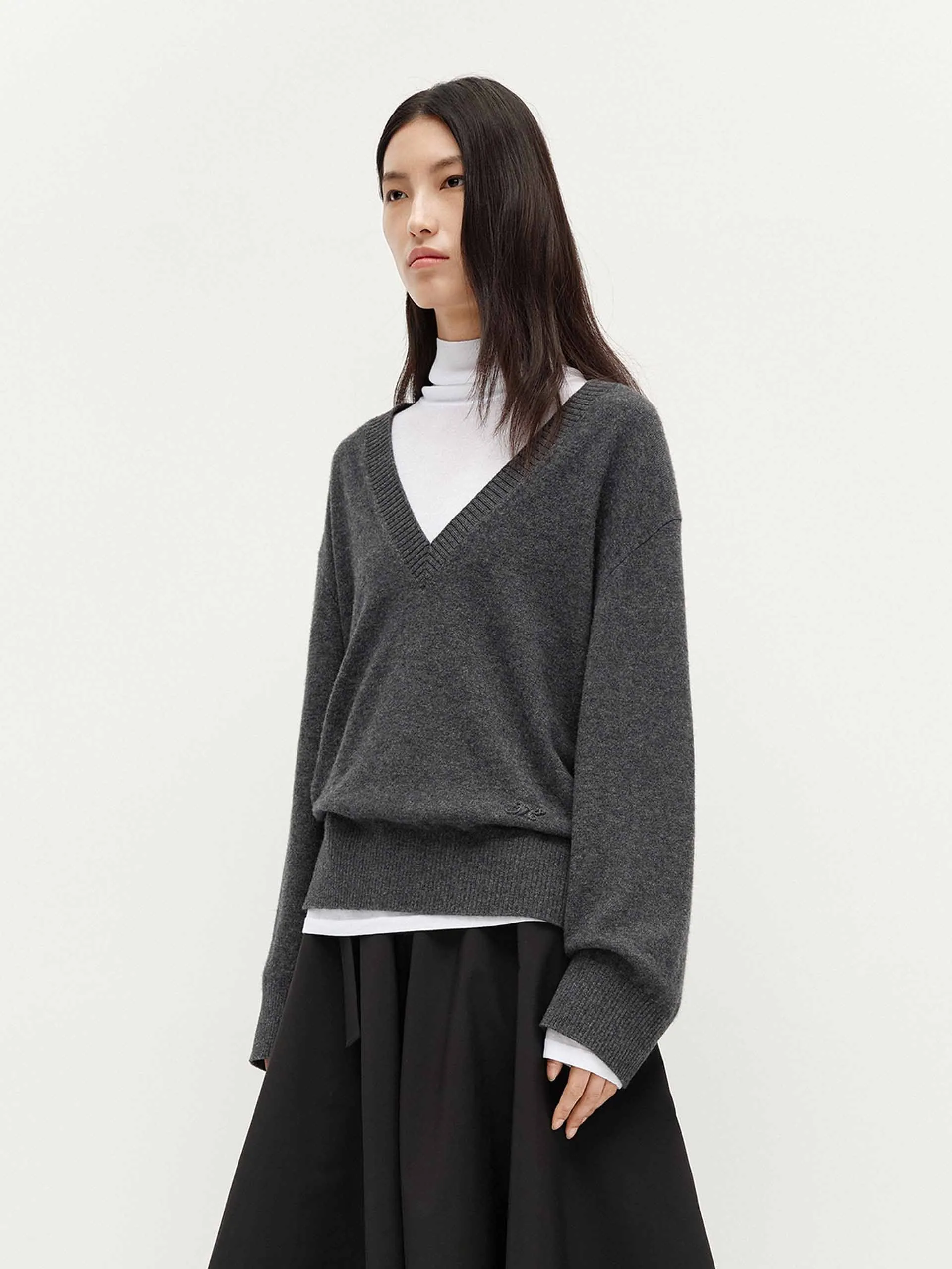 V-neck Loose Knit Sweater