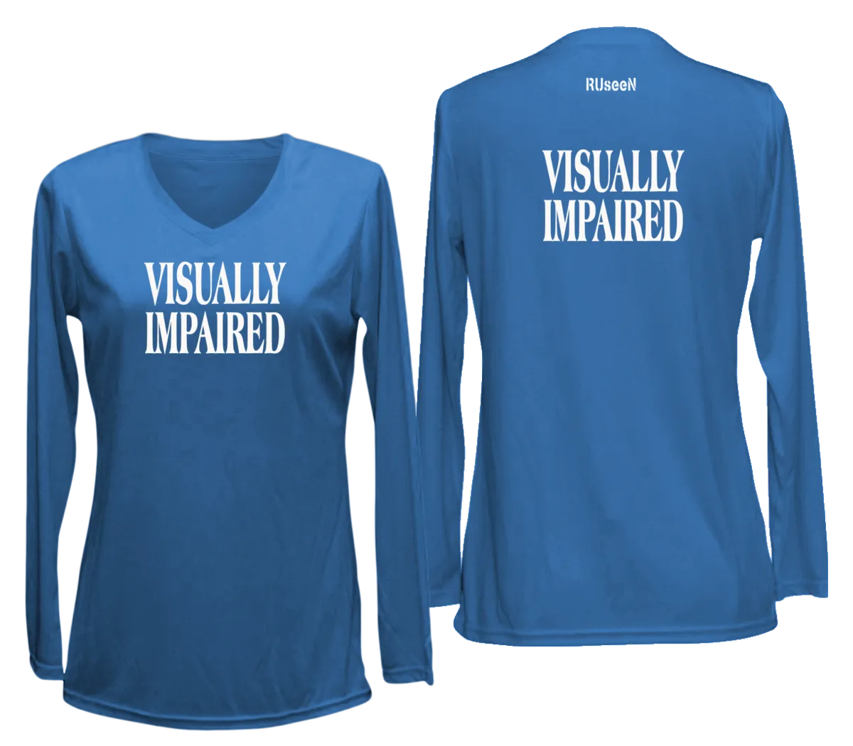 Women's VISUALLY IMPAIRED Long Sleeve Shirt - Reflective or Black Text