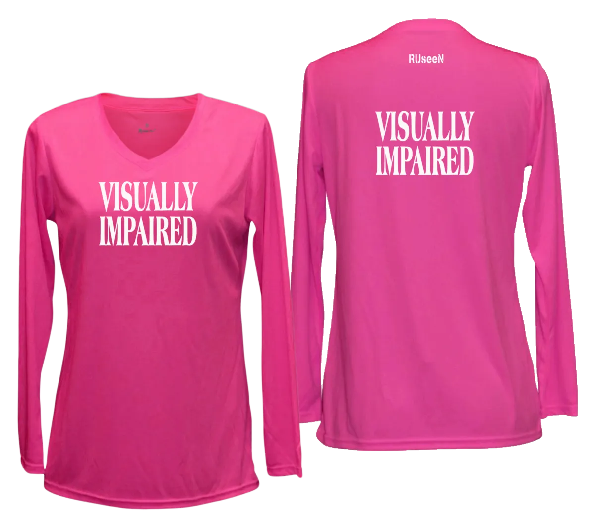 Women's VISUALLY IMPAIRED Long Sleeve Shirt - Reflective or Black Text