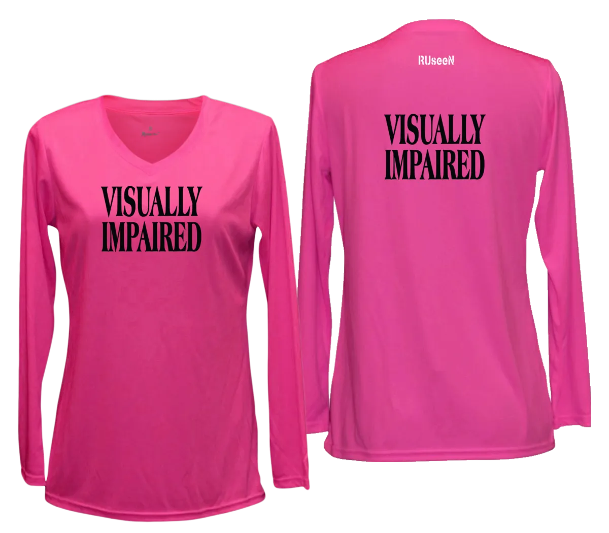 Women's VISUALLY IMPAIRED Long Sleeve Shirt - Reflective or Black Text