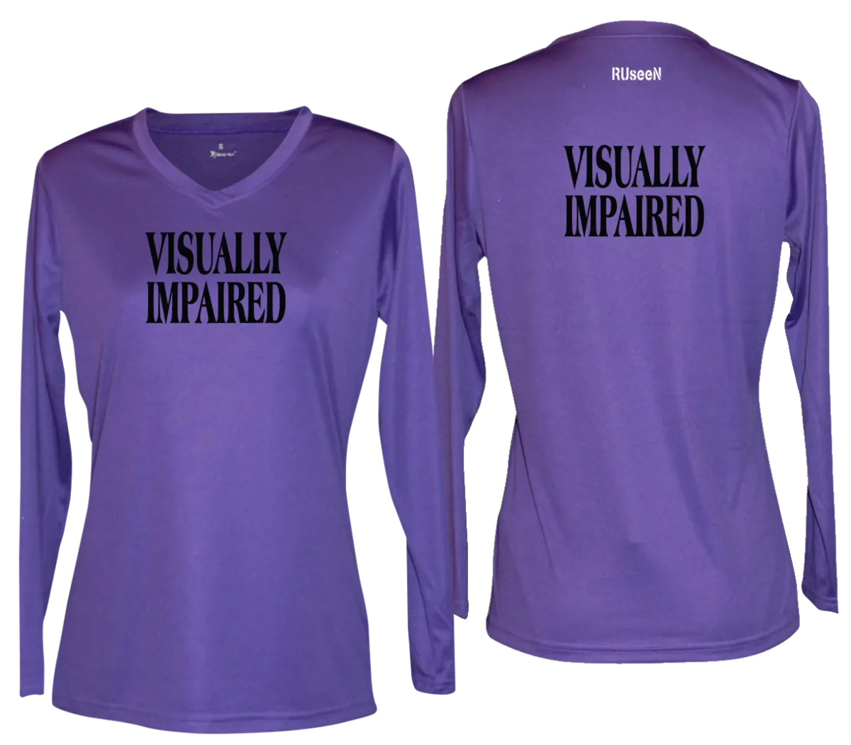 Women's VISUALLY IMPAIRED Long Sleeve Shirt - Reflective or Black Text