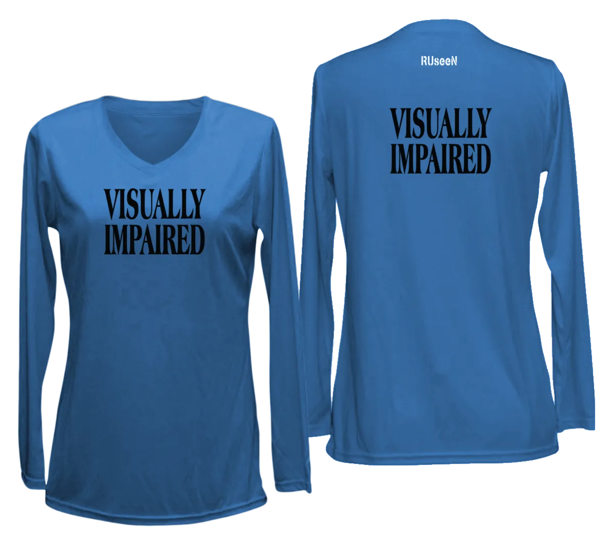 Women's VISUALLY IMPAIRED Long Sleeve Shirt - Reflective or Black Text