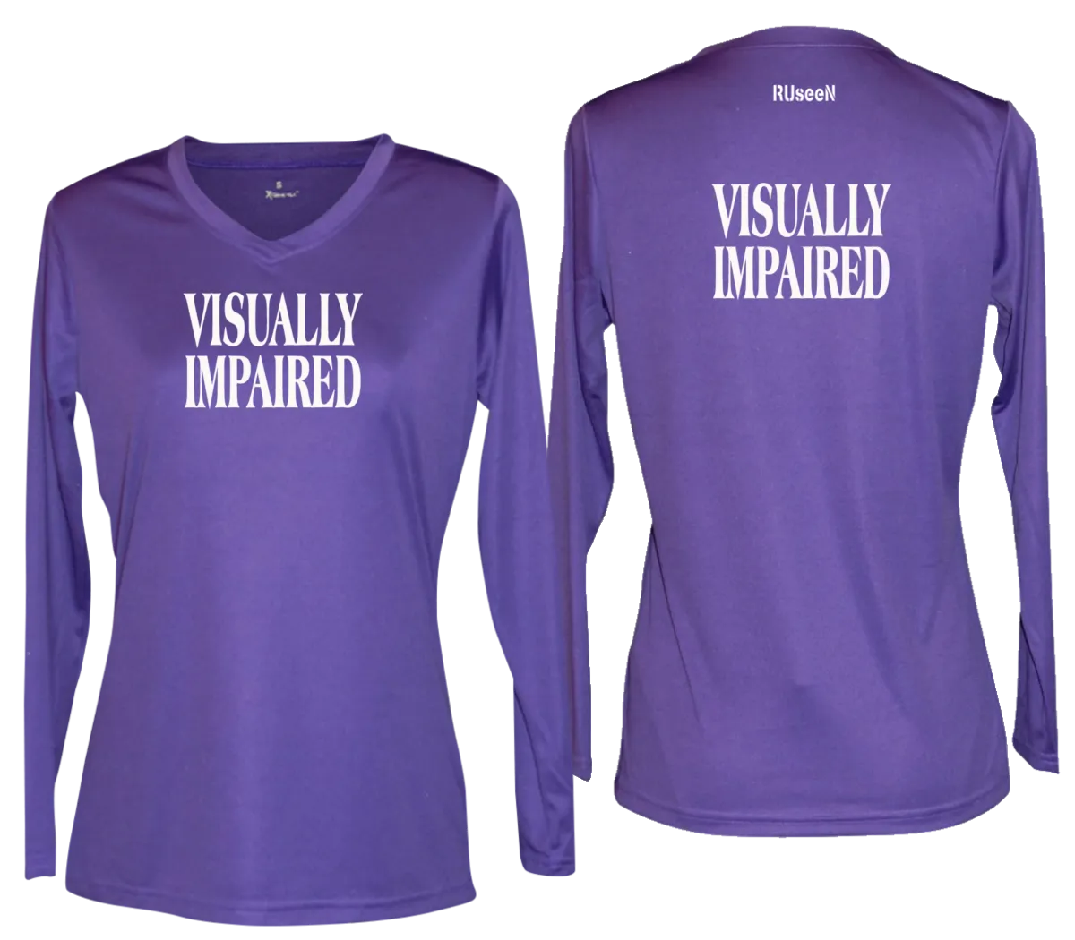Women's VISUALLY IMPAIRED Long Sleeve Shirt - Reflective or Black Text