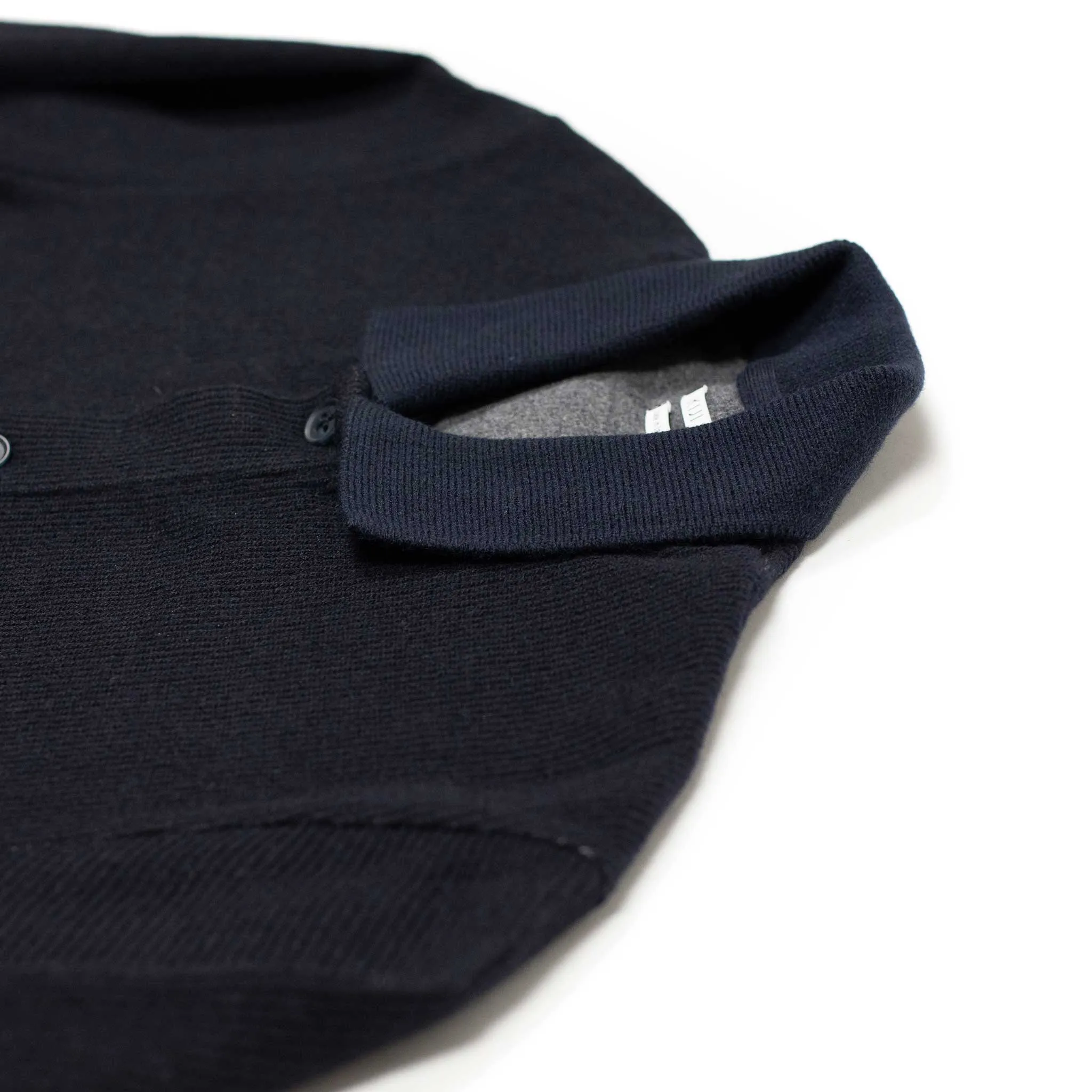 Work jacket in navy blue ribbed heavy cotton and wool