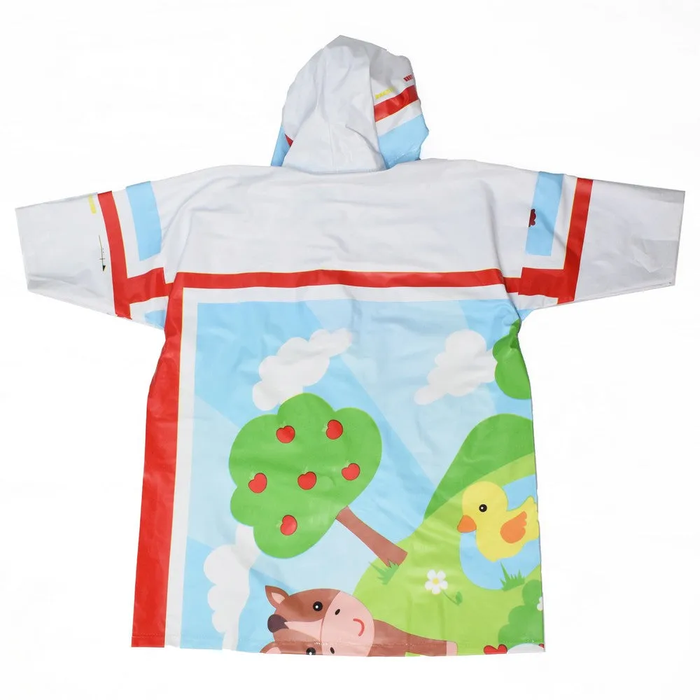 Yellow Chicks Theme Half Sleeves Raincoat
